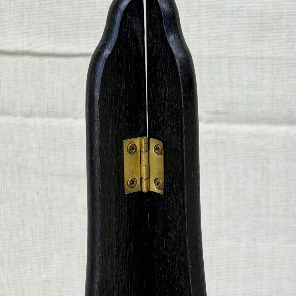 Vintage Folding Wood Display Easels Set of 2 Black Plate Stands Frame Holders